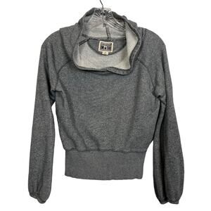 Converse Womens XSmall Gray Sweatshirt Hoodie XS Cropped Long Sleeve Top Cotton